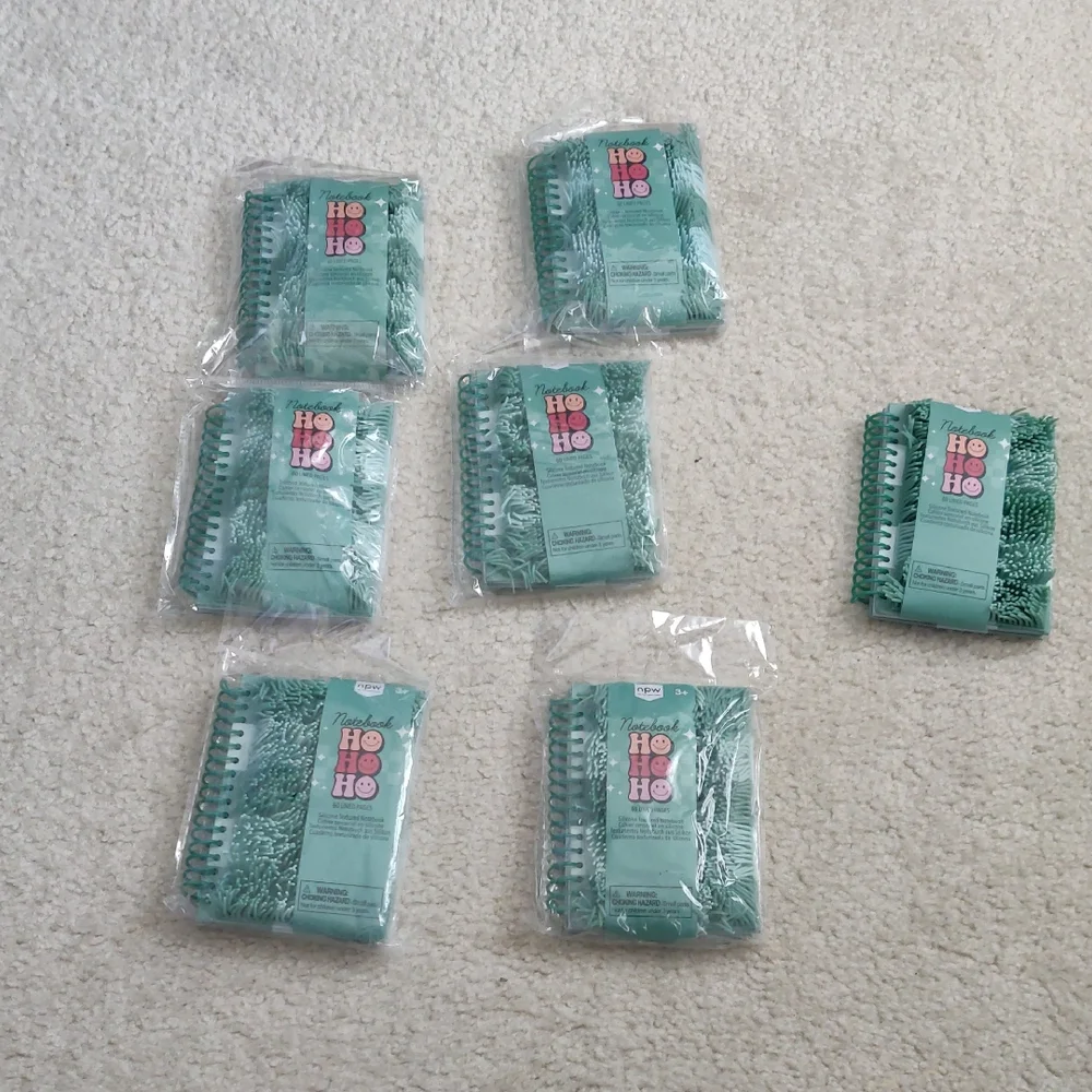 Lot of 7 Teal Green shaggy sensory silicone-textured journals Educational Y2K